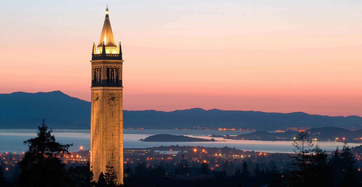 background image of the UC Berkeley Campanile